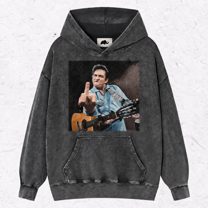 JOHNNY CASH MIDDLE FINGER HOOD＆ SWEAT＆TEE