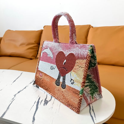 BAD BUNY TAPESTRY TOTE BAG