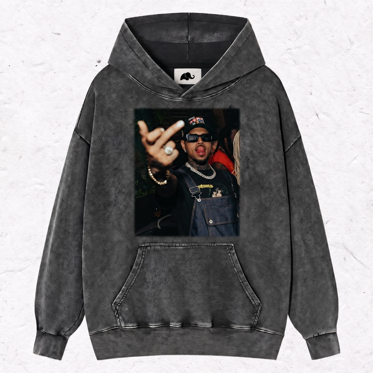 CHRIS BROWN MIDDLE FINGER HOOD＆ SWEAT＆TEE