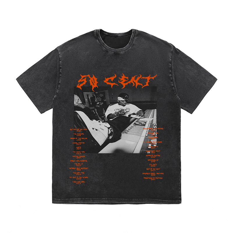 RDMCLOTHINGART tapestry hoodie 50 CENT HEAVY WEIGHT COTTON TEE-8922