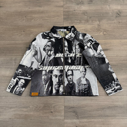 BLACK LEADER TAPESTRY JACKET