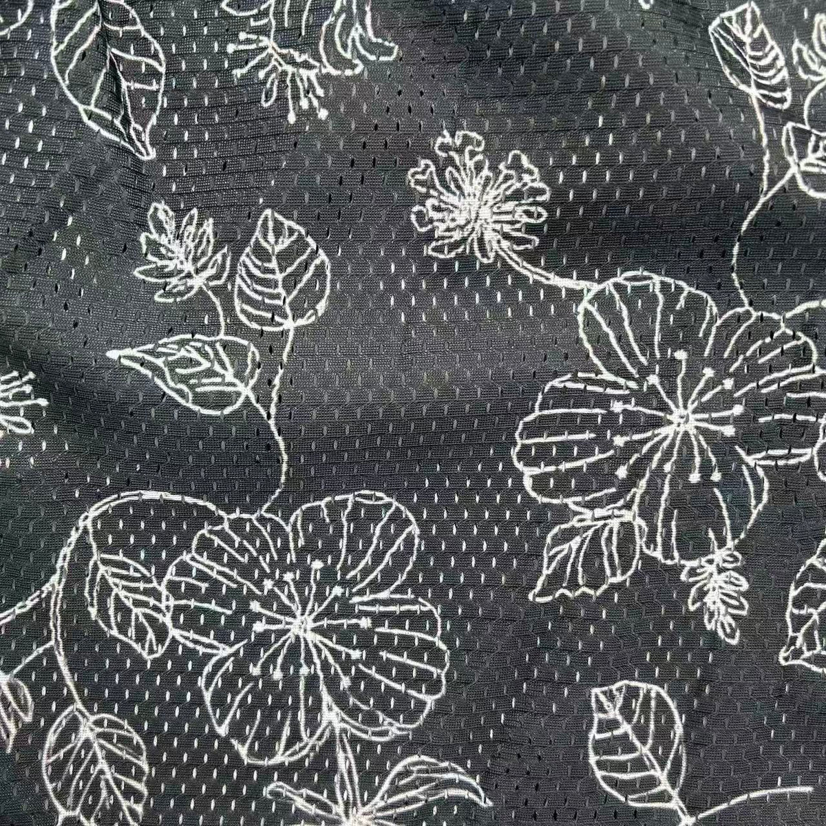 BLACK WILD ROSES MESH SHORTS-8777