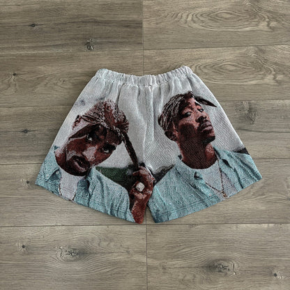 BLUE 2PAC TAPESTRY SHORTS