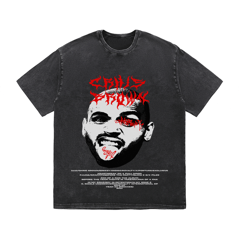 RDMCLOTHINGART tapestry hoodie CHRIS BROWN HEAVY WEIGHT COTTON TEE-8926