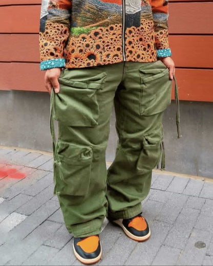 DESIGNER HEAVY CARGO PANTS-8033