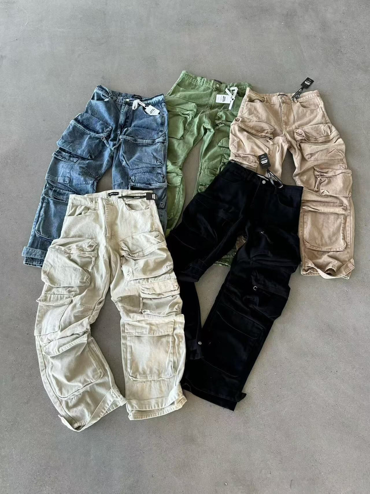 DESIGNER HEAVY CARGO PANTS-8033