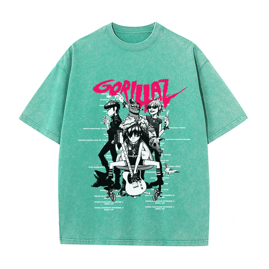 RDMCLOTHINGART tapestry hoodie GORILLAZ HEAVY WEIGHT COTTON TEE-8932