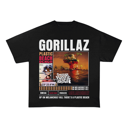 RDMCLOTHINGART tapestry hoodie GORILLAZ HEAVY WEIGHT COTTON TEE-8998