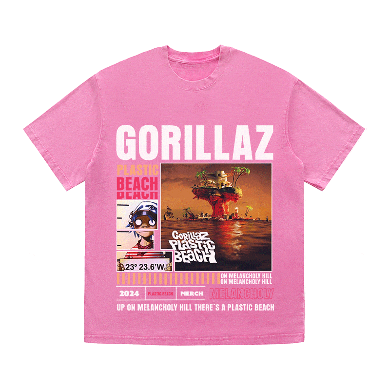 RDMCLOTHINGART tapestry hoodie GORILLAZ HEAVY WEIGHT COTTON TEE-8998