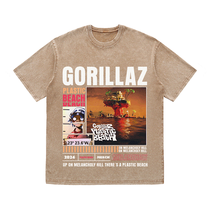 RDMCLOTHINGART tapestry hoodie GORILLAZ HEAVY WEIGHT COTTON TEE-8998