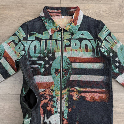 GREEN YOUNGBOY TAPESTRY TEE