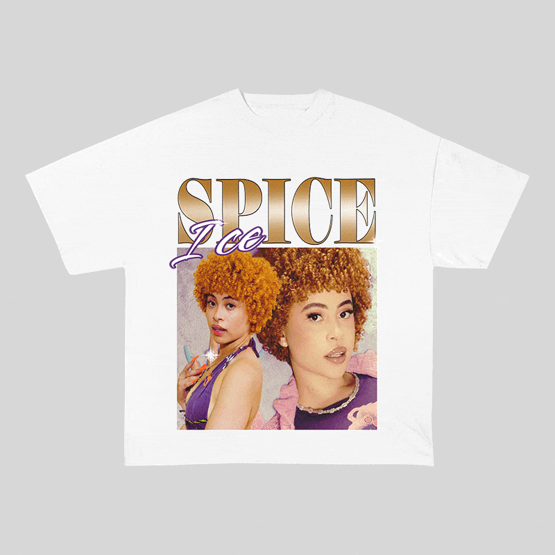 RDMCLOTHINGART tapestry hoodie ICE SPICE HEAVY WEIGHT COTTON TEE-8862