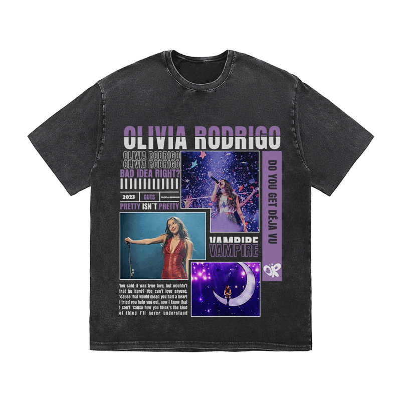 OLIVIA RODRIGO HEAVY WEIGHT COTTON TEE-9012