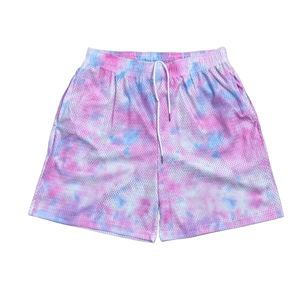 PINK TIE DIE MESH SHORTS-8800