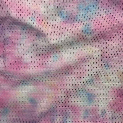 PINK TIE DIE MESH SHORTS-8800