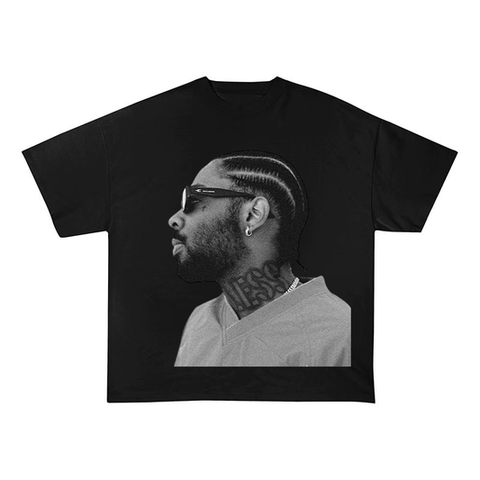 POP SMOKE  OVERSIZED HEAVYWEIGHT COTTON TEE-6006