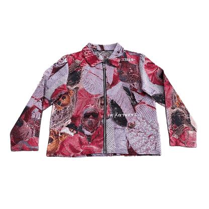 RED FREE YSL TAPESTRY JACKET