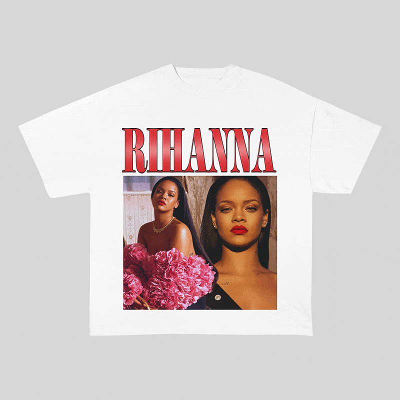 RDMCLOTHINGART tapestry hoodie RIHANNA HEAVY WEIGHT COTTON TEE-8868