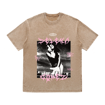 SELENA GOMEZ HEAVY WEIGHT COTTON TEE-8945