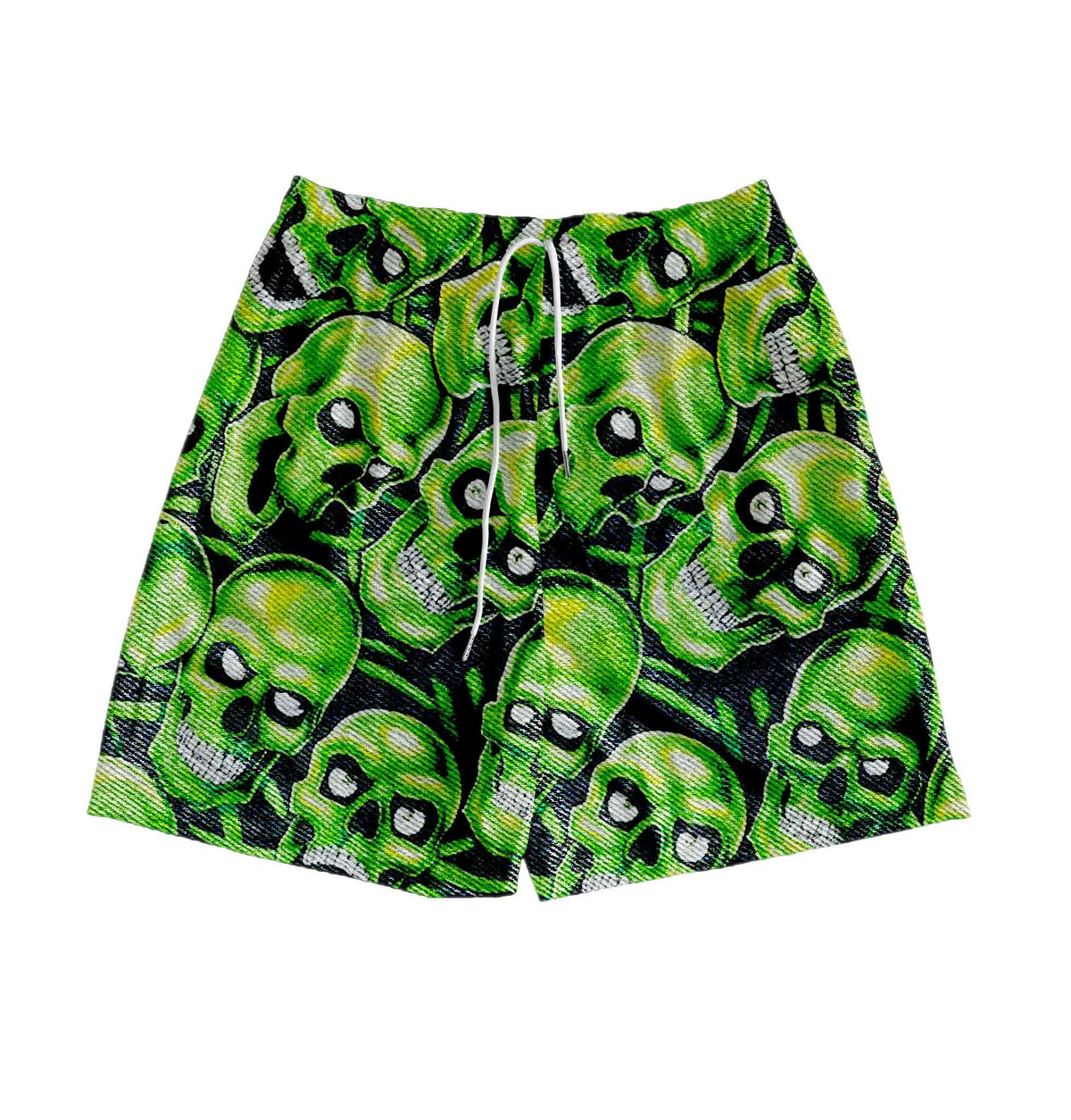 GREEN SKULL TAPESTRY SHORTS