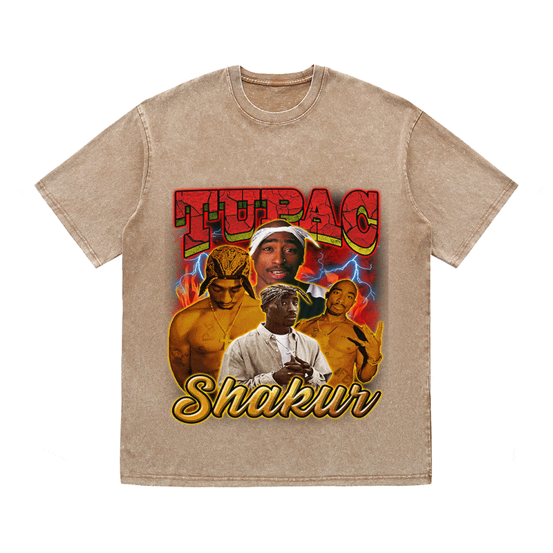 TUPAC SHAKUR HEAVY WEIGHT COTTON TEE-9141
