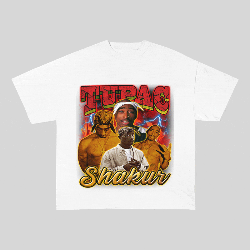 TUPAC SHAKUR HEAVY WEIGHT COTTON TEE-9141