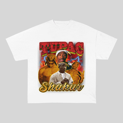 TUPAC SHAKUR HEAVY WEIGHT COTTON TEE-9141