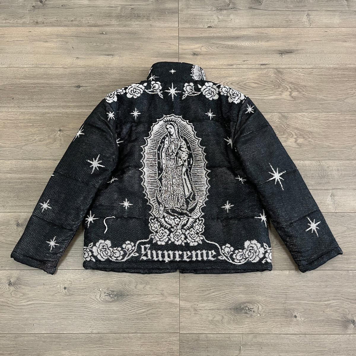 VIGENCITA BLACK TAPESTRY COAT