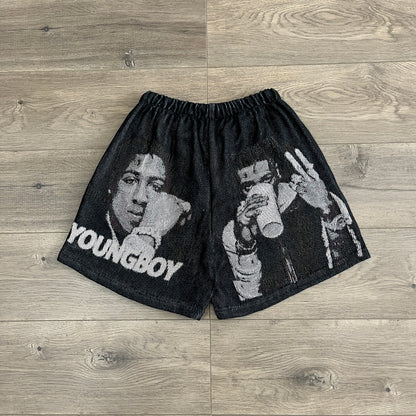 YOUNGBOY TAPESTRY SHORTS
